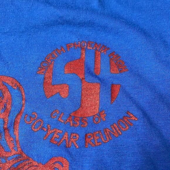 Vintage T-Shirt Made in USA Large Hanes 50/50 Tag “Class Of 1954” Reunion 1984 - Picture 3 of 10